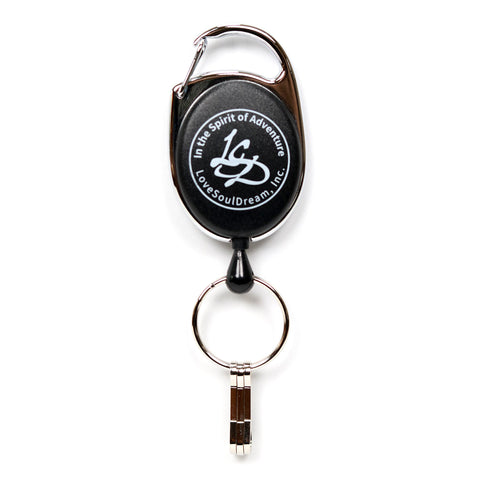 L.S.D. DESIGNS CARABINER ON REEL WITH 3 KEY RING